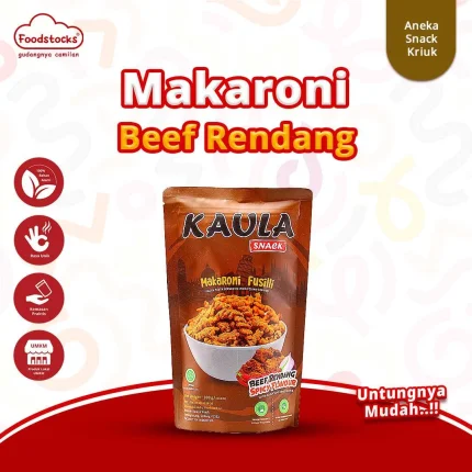 Kaula Snack - Makaroni Fusilli Beef Rendang 100gr