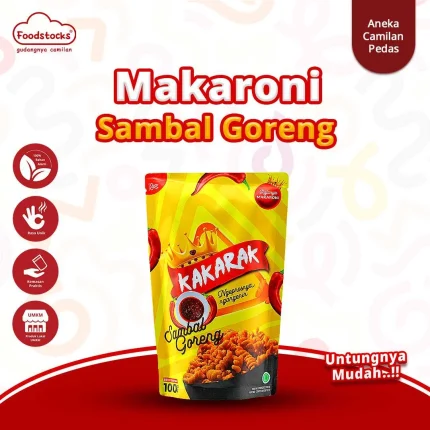Kakarak - Makaroni Spiral Rasa Sambal Goreng Pedas Gurih 85gr
