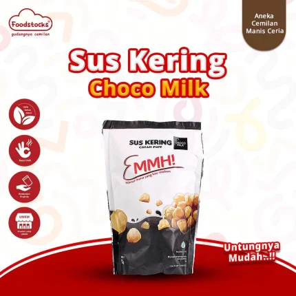 EMMH Snack - Kue Soes Kering Rasa Choco Milk Manis Crunchy