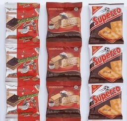 (PO) Wafer Renceng Isi 10 Pcs Khong Guan Saltcheese, Classic Wafer, Superco Crackers