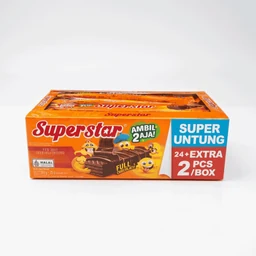 (PO) Superstar Wafer Full Chocolate 1 Box Isi 24 pcs